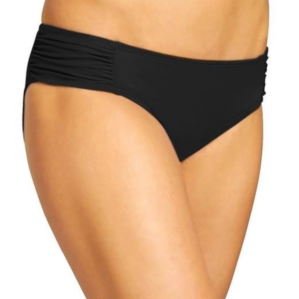 Athleta Shirred‎ Black Swim Bottom Size L